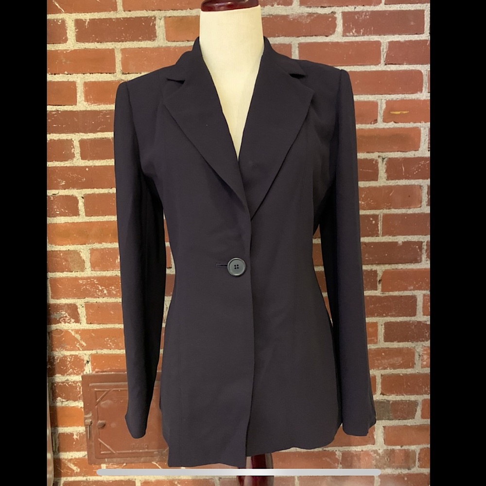 INC International Concepts Navy Blue Single Button Blazer - Size 6 Petite